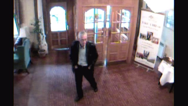 CCTV footage of \"Sligo Man\" as seen in the 2013 short IRish documentary \"The Last Days of Peter Bergmann.\"