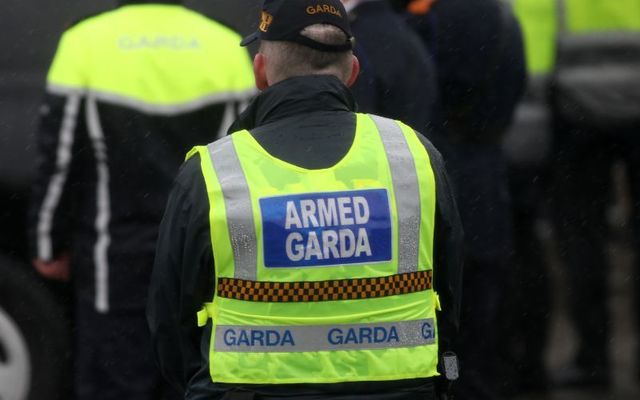 April 12, 2023: Armed Gardaí wait for the President of the United States Of America Joe Biden as he lands at Dublin Airport.