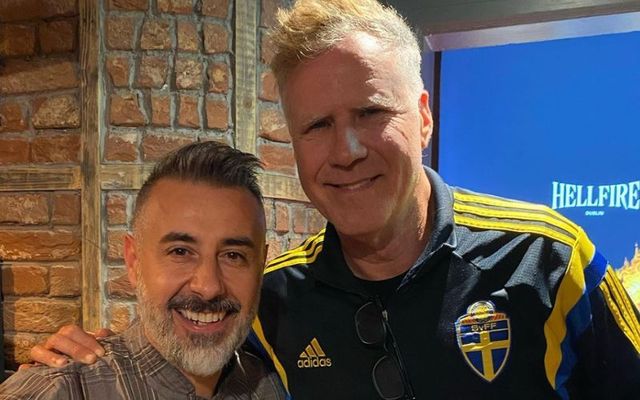 Will Ferrell with Rapisardi Roberto at Hellfire Dublin in Temple Bar.