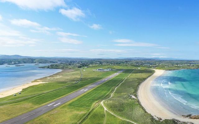 An aerial shot of the spectacular views at Donegal Airport. 