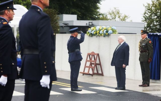  President of Ireland, Michael D Higgins ahead of the Unveiling of the An Garda Síochána Monument of Remembrance at Garda Headquarters, Phoenix Park
