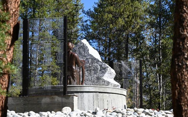 The newly unveiled monument in Leadville. 