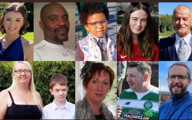 The ten victims of the tragic explosion in Creeslough last year. (From left to right). Top Row: Jessica Gallagher, Robert Garwe, Shauna Flanagan Garwe, Leona Harper, Bottom Row: Hugh Kelly, Catherine O\'Donnell, James Monaghan, Martina Martin, Martin McGill, James O\'Flaherty