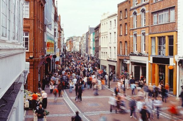 Grafton Street in Dublin, Ireland\'s capital city.