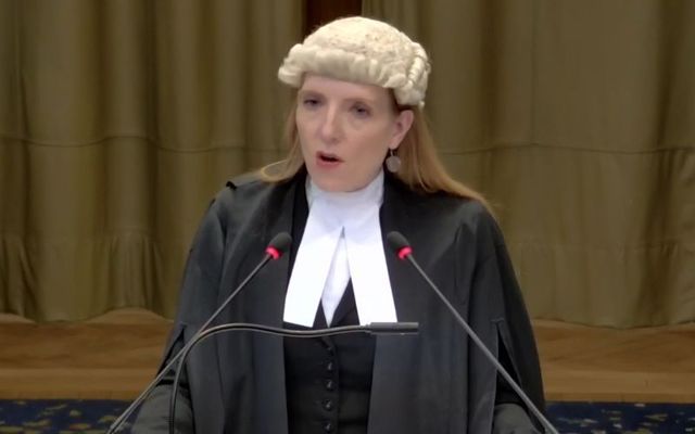 January 11, 2024: Blinne Ní Ghrálaigh KC delivers her argument in The Hague as part of South Africa\'s team for its genocide proceedings against Israel.