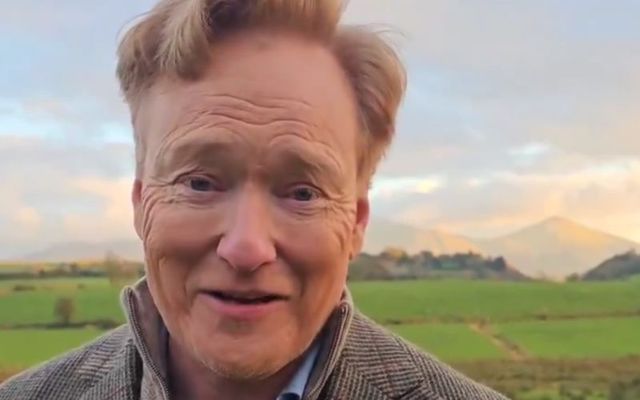 Conan O\'Brien at the site of his great-grandfather\'s home in Galbally, Co Limerick.
