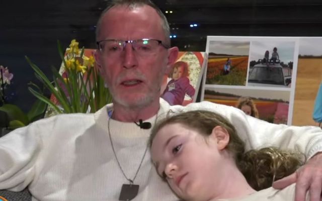 Dublin native Thomas Hand with his daughter Emily Hand during their interview with Piers Morgan.