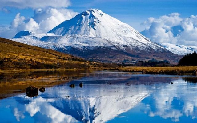 A snow-topped Mount Errigal in Co Donegal.