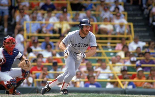 Wade Boggs lines out for the Boston Red Sox in 1986.