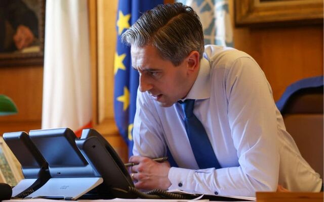 October 14, 2024: Taoiseach Simon Harris speaks with President of Israel Isaac Herzog.