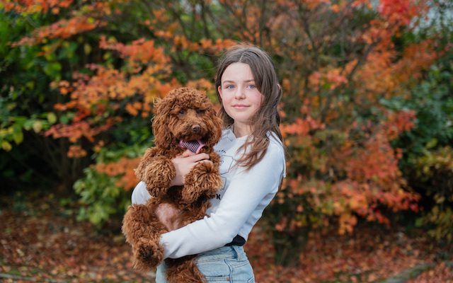Pup of the Year winner Harley with owner Lily.