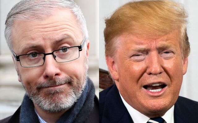 Roderic O\'Gorman (L) and Donald Trump (R).