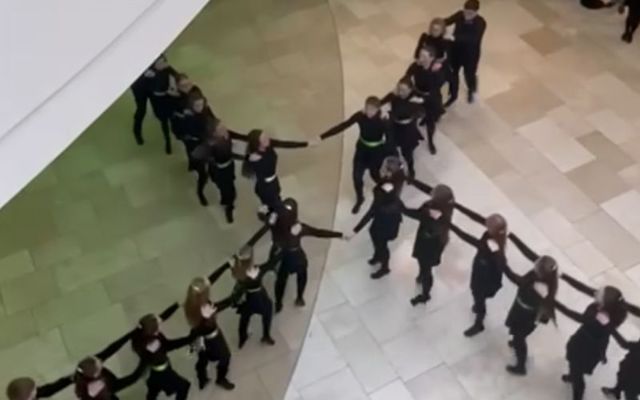 Kildare Irish Figure Dancers perform instructor Caroline Morrissey\'s \"St. Brigid\'s Cross\" choreography in Co Kildare for St. Brigid\'s Day.