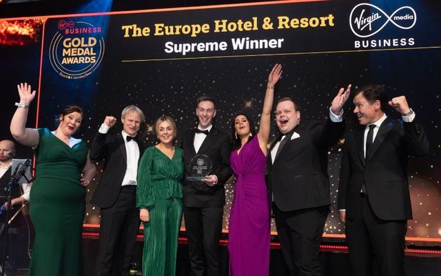 The Europe Hotel & Resort in Killarney, Co Kerry was named the Supreme Winner at the 2023 Virgin Media Business Gold Medal Awards.