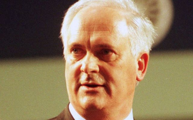 February 12, 1999: Fine Gael leader John Bruton makes the opening address of the 70th Fine Gael ard fheis in the RDS Dublin.