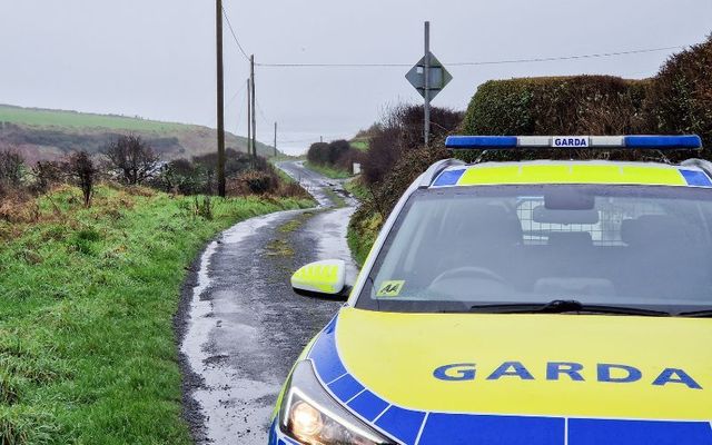 February 9, 2024: Roadblock near the scene in Waterford where Gardai are investigating all of the circumstances surrounding the death of a young boy aged 6 whose body was found in a car at Dunmore East, County Waterford shortly after midnight.
