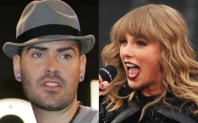 Shane Lynch in 2007 (left) and Taylor Swift performing in Dublin\'s Croke Park in 2018.