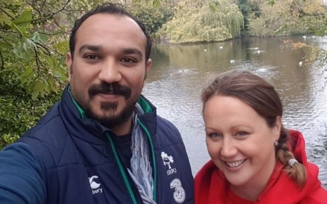 Yasser Eljuboori with his wife Laura Wickham. 