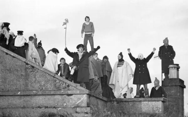Prisoners on the roof of Cork\'s notorious Spike Island prison in August 1985.