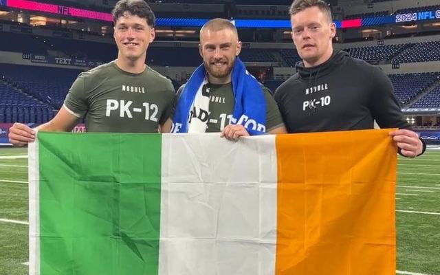 Charlie Smyth, Mark Jackson, and Rory Beggan at the NFL Combine. 