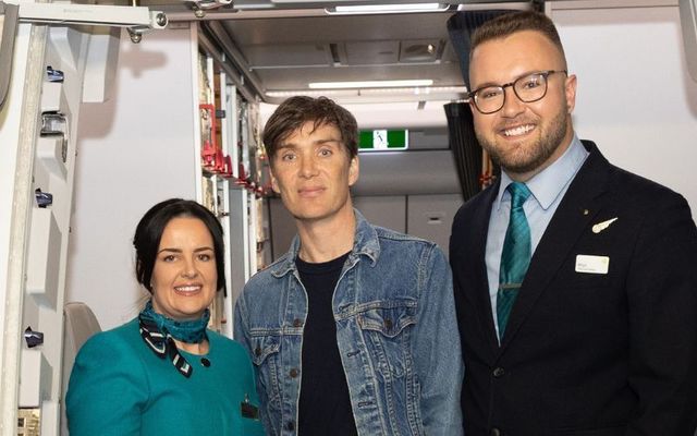 Irish Oscar nominee Cillian Murphy boards Aer Lingus flight EI 069 from Dublin to Los Angeles.