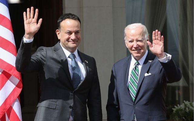 April 13, 2023: Taoiseach Leo Varadkar with US President Joe Biden in Dublin.