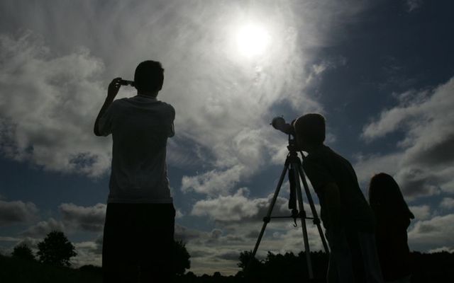 August 1, 2008: People at the Phoenix Park Dublin to watch a total eclipse of the Sun.