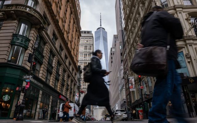 April 5, 2024: People walk through lower Manhattan moments after New York City and parts of New Jersey experienced a 4.8 magnitude earthquake. There were no reported injuries in the late morning earthquake, but many people reported visible shaking in buildings and homes. Tremors were felt from Philadelphia to Boston.