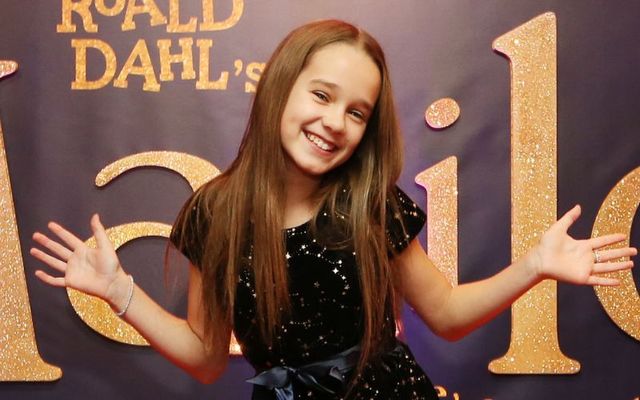 November 9, 2022: Irish actress Alisha Weir, from Dublin, who plays the lead role in \"Roald Dahl’s Matilda: The Musical\" attends the Irish premiere of the film at Movies@Dundrum. 