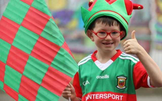 A young Mayo GAA fan in Dublin in 2021. Mayo Day heads for Chicago on May 4, 2024.