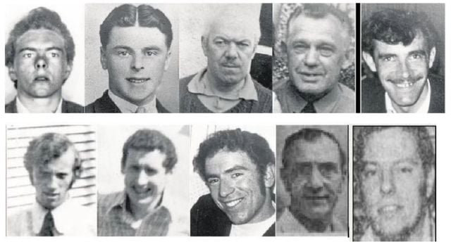 The ten men who were killed during the atrocity at Kingsmill in Co Armagh on January 5, 1976.