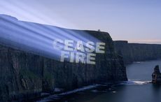 Cliffs of Moher illuminated with "ceasefire" message for Gaza