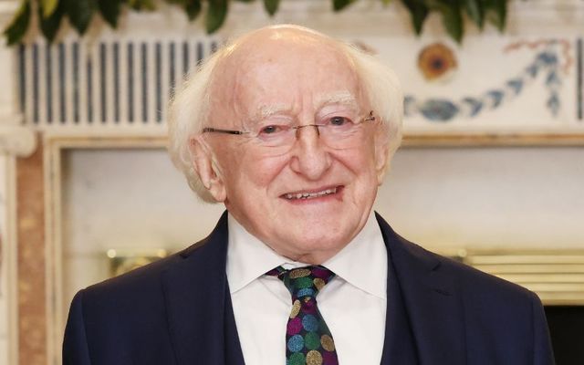President of Ireland Michael D. Higgins, pictured here on April 9, 2024, at Áras an Uachtaráin in Dublin.