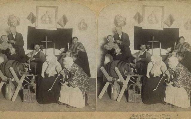 An 1894 photo entitled \"Mickie O\'Hoolihan\'s Wake\" via Stromeyer & Wyman.
