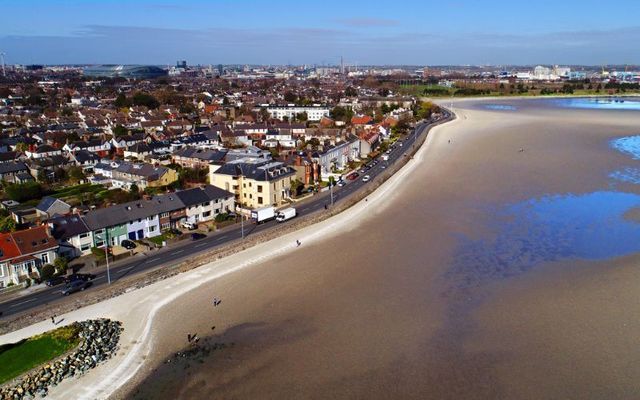 Sandymount, on the south coast of Dublin, just outside the city center.