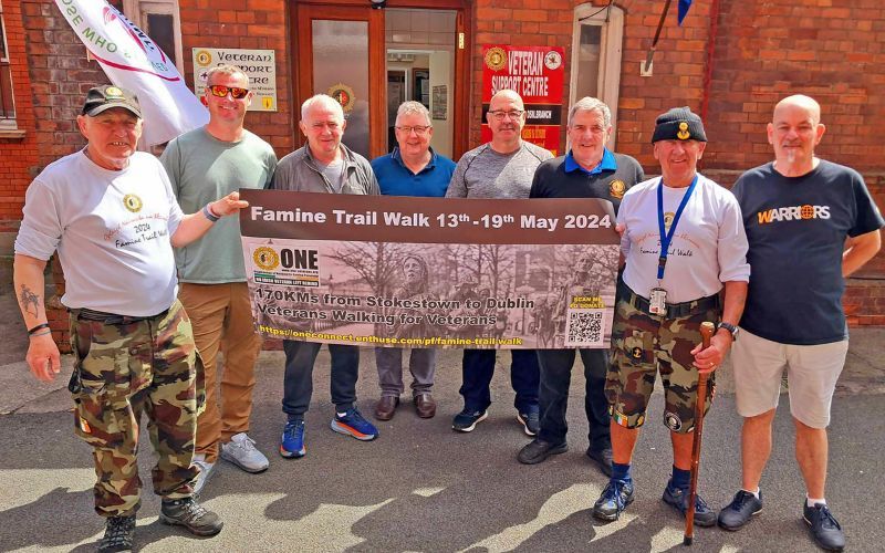 Irish veterans embark on 170km trek along National Famine Way for charity