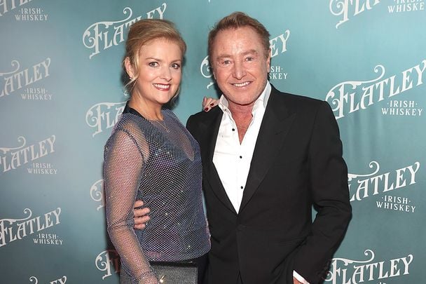 Michael Flatley and his wife Niamh at the launch of Flatley Whiskey \"The Dreamer\". 