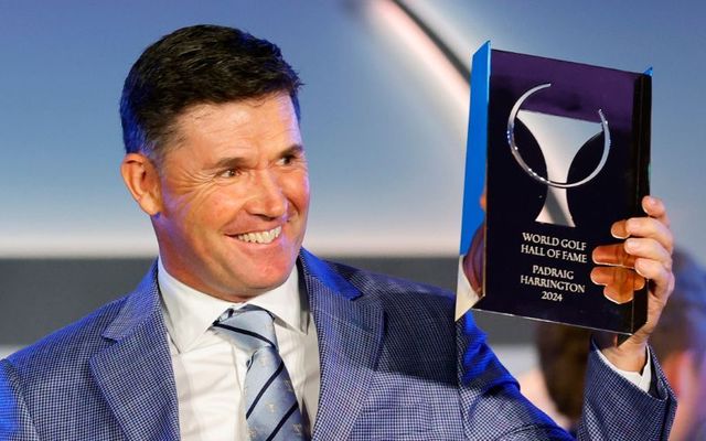 June 10, 2024: Padraig Harrington of Ireland reacts during his induction to the World Golf Hall of Fame at the Carolina Hotel in Pinehurst, North Carolina.