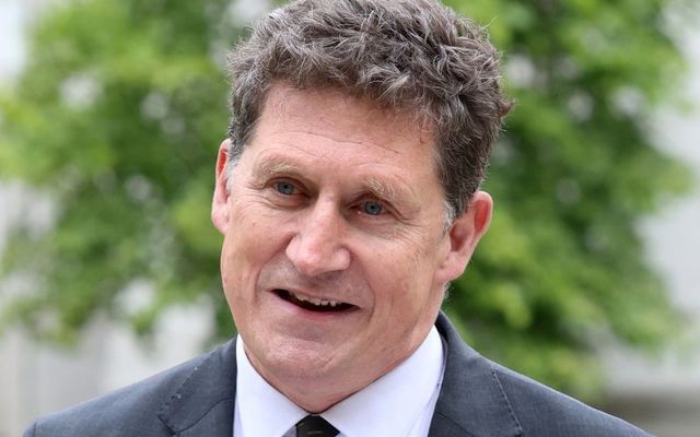 June 18, 2024: Eamon Ryan talking to the media at Government Buildings in Dublin to announce that his stepping down as leader of The Green Party. 