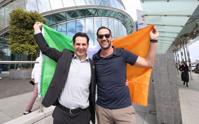 June 20, 2024: Bevan Callaghan and Alex Thompson, both from New Zealand, were among the thousands to receive Irish citizenship in Dublin.