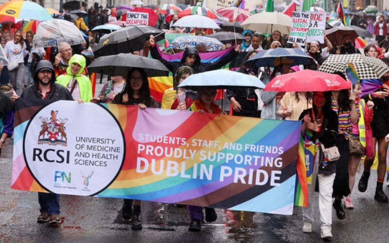 Tens of thousands brave the rain to celebrate Dublin Pride