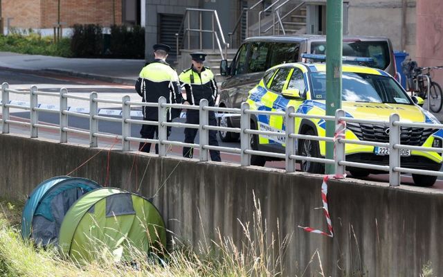 July 6, 2024: Gardaí at Dublin\'s Grand Parade where the bodies of two males were recovered from the canal.