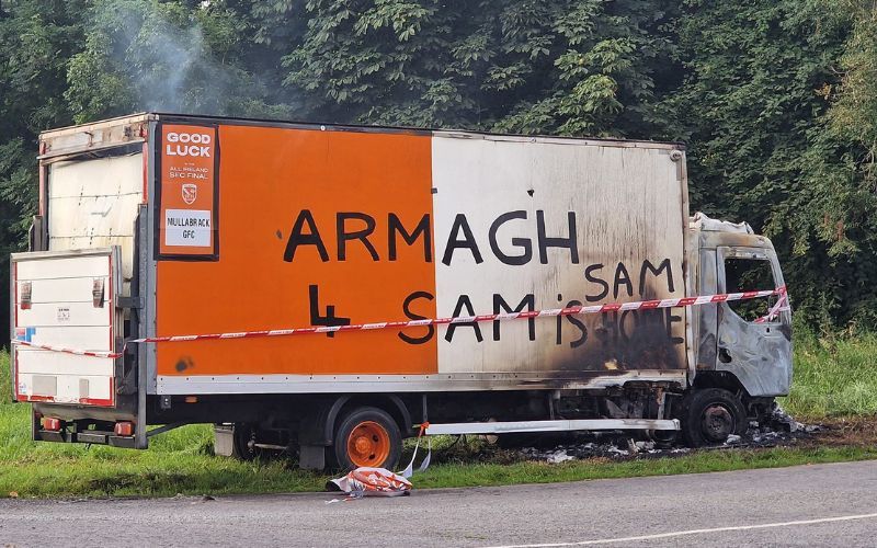 PSNI investigating "sectarian related hate crime and arson" after Armagh GAA win