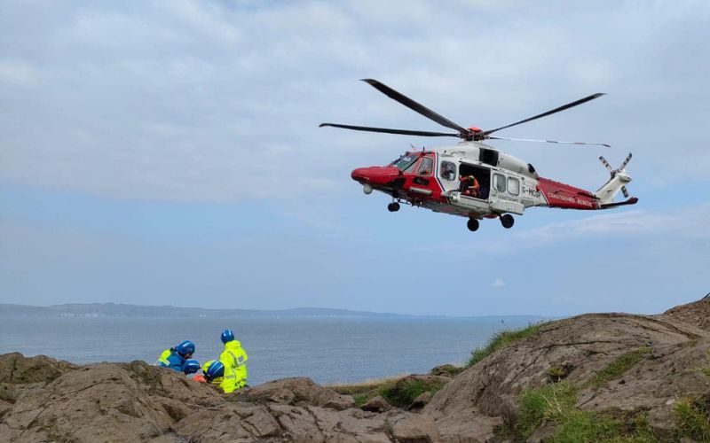 Injured man rescued by helicopter from popular Co Antrim tourist site in "delicate operation"