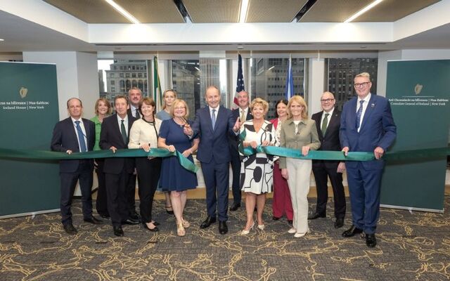 September 24, 2024: Tánaiste, Minister for Foreign Affairs and Minister for Defence, Micheál Martin, center, opens the new Ireland House New York.