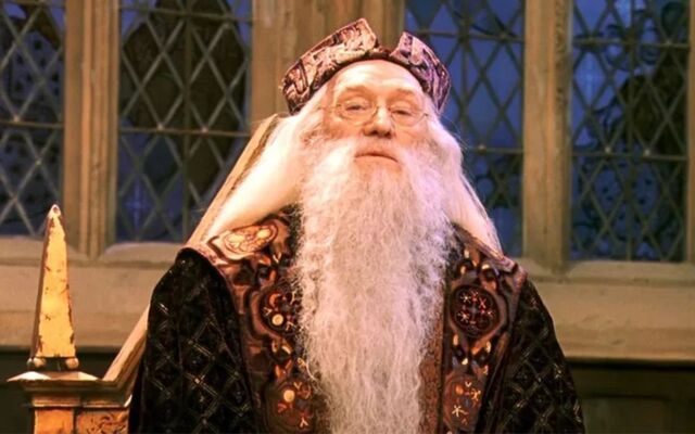 Richard Harris as Prof. Dumbledore in \"Harry Potter\".