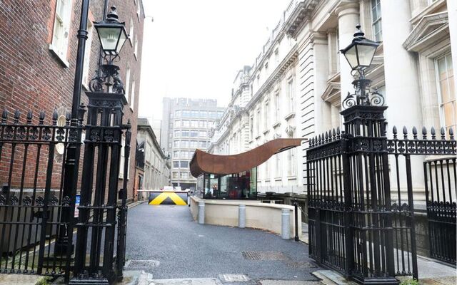 The security hut in question outside the Government Buildings in Dublin.