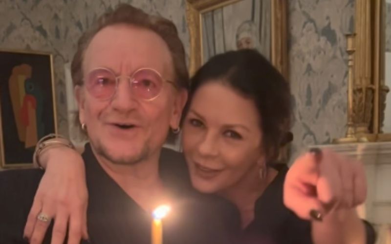 Michael Douglas and Catherine Zeta-Jones celebrate joint birthday in Dublin with Bono