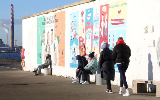 Jan 2025: Walking on the South Wall in Dublin.