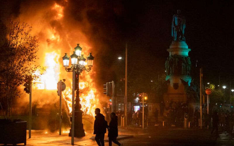Irish white supremacists' "disinformation" led to Dublin riots, US terrorism report says